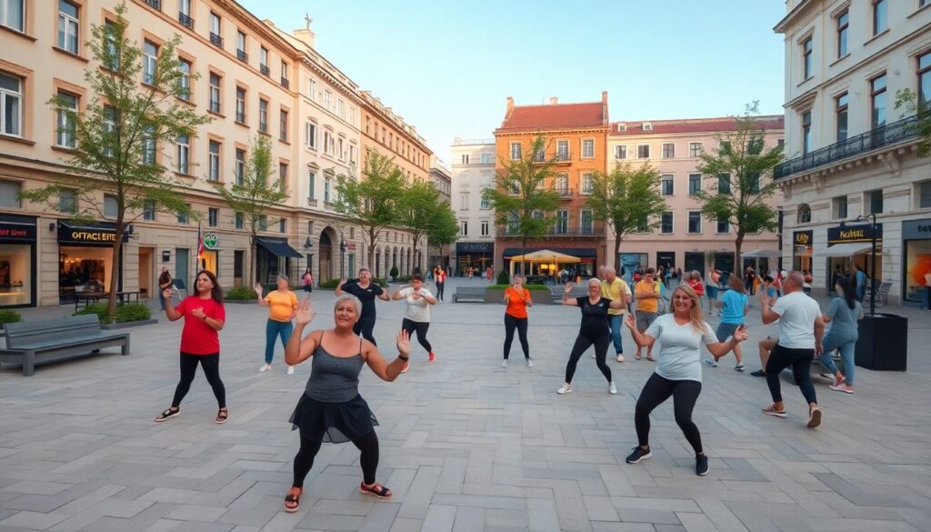 Тренировки на городской площади: идеи и упражнения - иллюстрация