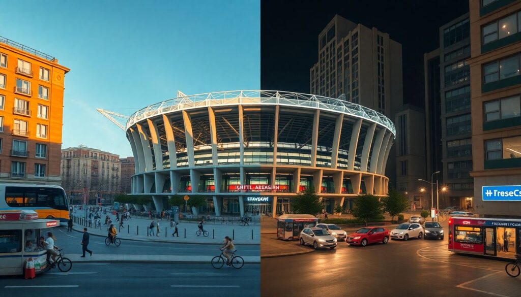 Городские стадионы: архитектура и фотографии - иллюстрация