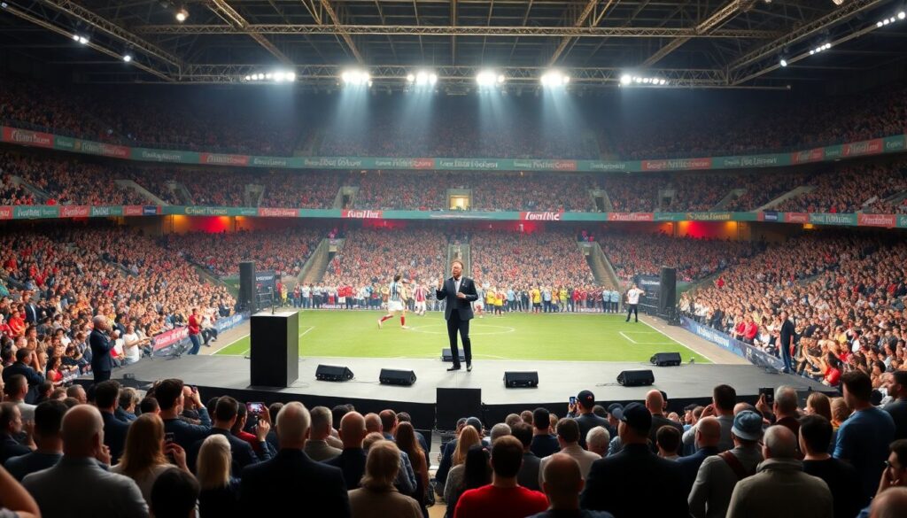 Как создать развлекательную футбольную программу на стадионе - иллюстрация