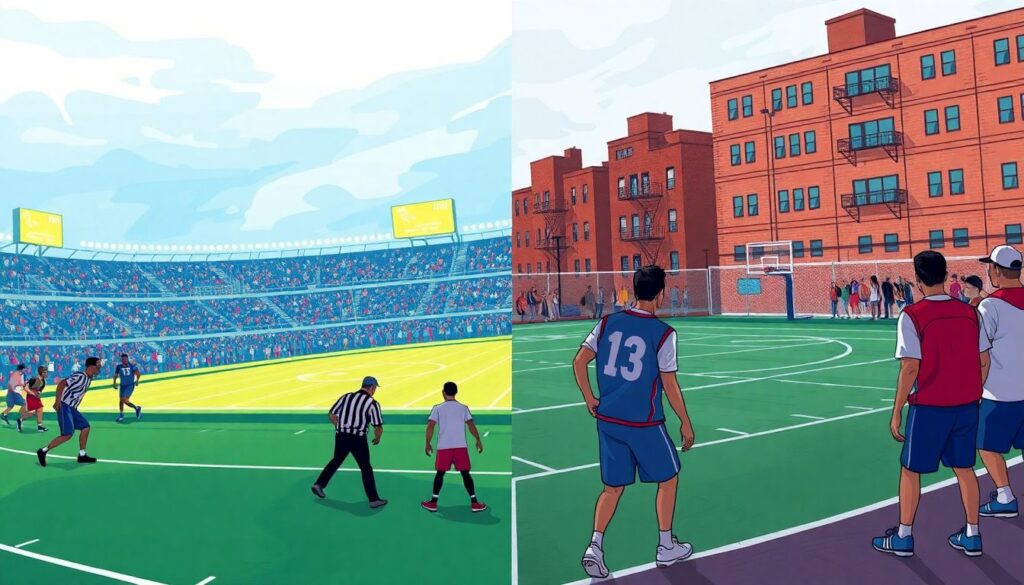 Этика и спортивная честь на городском поле - иллюстрация